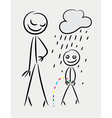 rainbow rain vector image vector image