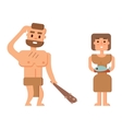 caveman primitive stone age people vector image vector image