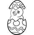 Chicken in easter egg cartoon for coloring Vector Image