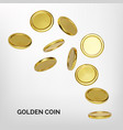 explosion realistic gold coin on white vector image