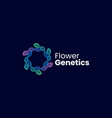 logo flower genetic gradient colorful style vector image vector image