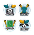 set of soccer emblems vector image