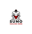 sumo wrestler logo fat overweight man japanese vector image