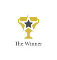 trophy gold logo vector image