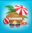 hello summer poster vector image vector image