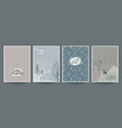 collection of four trendy christmas cards vector image vector image