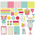 design elements - baby birthday party set vector image