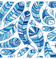 feathers seamless pattern in boho style vector image vector image