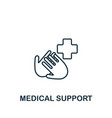 medical support icon monochrome simple healthcare vector image vector image