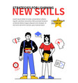 new skills- colorful line design style banner vector image vector image
