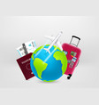 world travel by plane concept 3d vector image