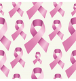 breast cancer awareness ribbon seamless pattern vector image