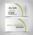 business card set template green and silver color vector image