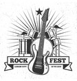 grunge monochrome rock festival poster design vector image vector image