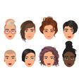 woman female avatar set vector image vector image