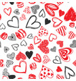 doodle love heart valentines day seamless vector image vector image