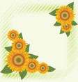 green background with abstract sunflowers vector image vector image