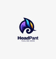 logo head elephant gradient colorful style vector image