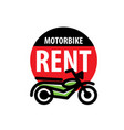 motorcycle logo for rent vector image vector image
