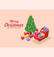 santa sleigh full of gift boxes with christmas vector image vector image