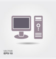 desktop computer icon in flat style isolated vector image vector image