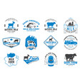 fresh rustic milk badge logo typography vector image vector image