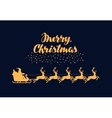 merry christmas greeting card santa claus rides vector image