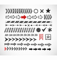 set of doodle arrow dividers pointers danger vector image