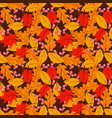 seamless pattern with acorns and autumn oak vector image