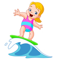 surfing girl vector image vector image