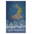 deer in snowy winter night vector image