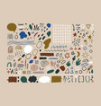 doodle shapes big set hand drawn flat big set vector image