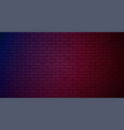 lighting effect red and blue on brick wall vector image
