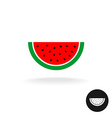 watermelon half slice flat style color icon logo vector image