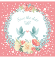 wedding round floral frame with flowers vector image vector image
