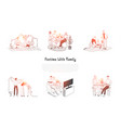 pastime with family - families reading vector image vector image