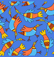 pattern with birds in indian traditional gong vector image vector image
