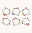 round frame with flowers vector image