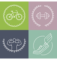 sport logos in outline style vector image