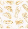 street food seamless pattern vector image vector image