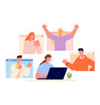 positive support woman work online good gestures vector image