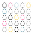 set of 25 handdrawn doodle eggs vector image