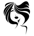 short hair style icon logo women face on white vector image