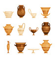 antique vases set traditional vintage ornate vector image