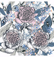 beautiful seamless with peony flowers vector image vector image