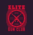 gun club vintage emblem with automatic rifles vector image
