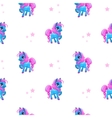 seamless pattern with little cartoon blue pony vector image vector image