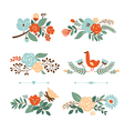 set of botanical graphic elements vector image