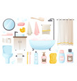 bathroom tools set graphic elements in flat design vector image