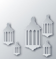 paper arabic lamp with shadow for holy month vector image vector image